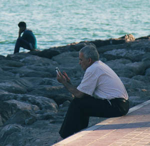 Man working at beach