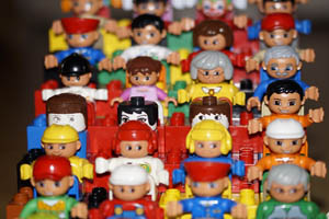 Crowd of Lego people