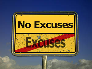 No Excuses sign, online jobs for college students are unforgiving!